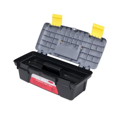 China Household Tool Kit Heavy Duty Black Plastic Tool Box 10.5 Inch for sale