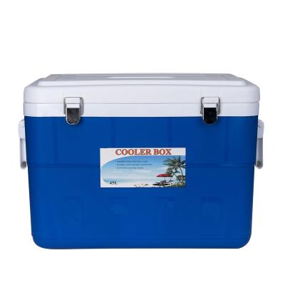 China Outdoor Camping 45L Insulated Portable Large Plastic Ice Cooler Box for sale