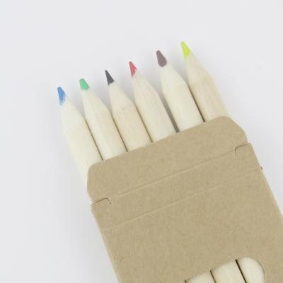 China Desktop 3.5 Inch Mini Color Pencil Tubes Natural Wooden Colored Pencils With Wrapping Paper Paper Tube for sale