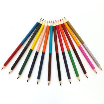 China Desktop Multiple Colors Hot Sale Softwood 3.0mm Lead Double Sided Colored Pencils for sale