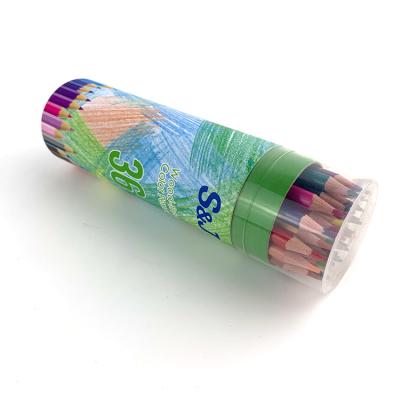 China Office Discount Girl Pencil Wood Free 36 Pcs Colored Pencils For Kids In New Shape Packing for sale