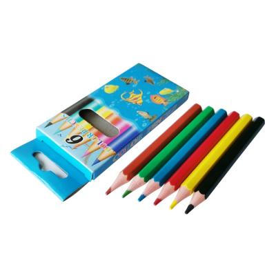 China High Quality Desktop Colored Pencil Set 6pcs 3.5inch Mini Plastic Kids Drawing Rainbow for sale