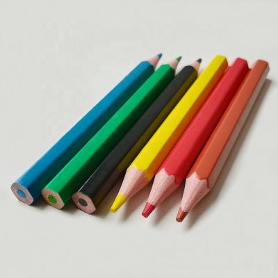 China Hot Sale Office School Stationery Set 3.5 Inch 6pcs Plastic Kids Painting Colored Pencil for sale