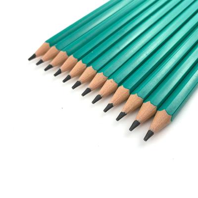 China Stronger Desk Edged 7.5 Inch HB Green Extra Dark Plastic Pencil Set for sale