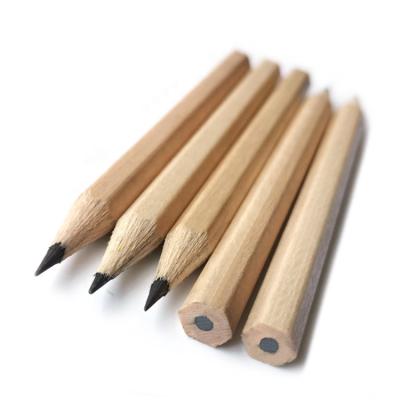 China Office Factory Free Sample Pencils Lapiz Short Hexagon Pre-sharpened Pencil Natural Wood Color HB Pencil for sale