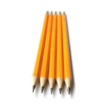 China Office & Wholesale Wooden Hexagon Yellow School Pencil HB Pencil With Eraser For Student for sale