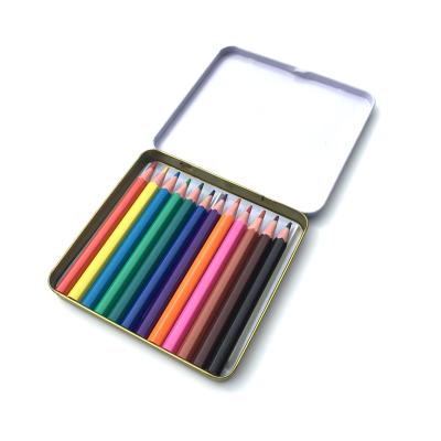 China China Supply 3.5 Inch 12 Pcs Desktop Colored Pencils With Metal Box for sale