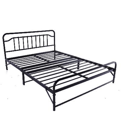 China Foldable Home Bedroom Furniture Full Size Queen King Iron Metal Bed Frames Twin With Upholstered Headboard for sale