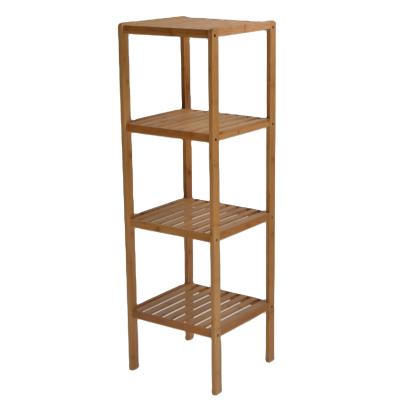 China (Other)Adjustable Single Bamboo Bedroom Living Room Bathroom Shelf Floor Rack for sale