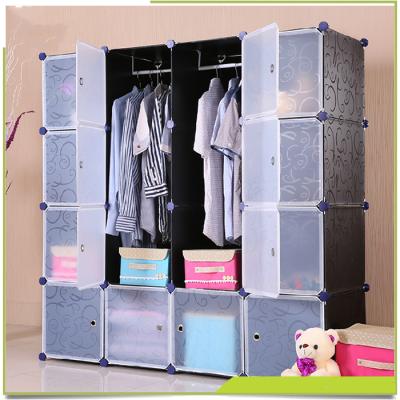 China Collapsible Plastic Wardrobe Storage (Size) Manufacturer Wardrobe DIY Storage Adjustable Plastic Combination Cabinet for sale