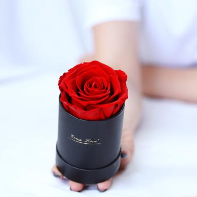 China Natural fresh rose with natural stem eternal rose valentine gifts forever preserved roses in gift box around flower preserved gift box for sale