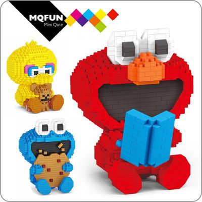 China Action Numbers Plastic Sesame Street Elmo COOKIE MONSTER GIRL Building Blocks Toy DIY Toy BOYU Kawaii Educational Gift for sale