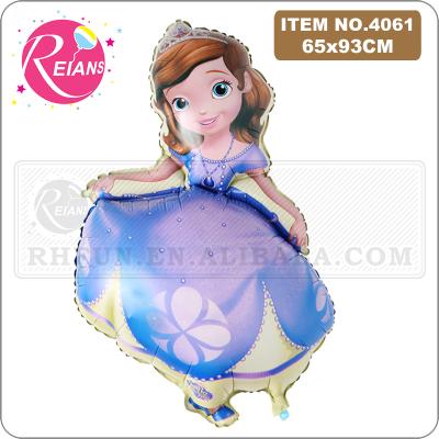 China Princess Sofia Promotional Baby Shower Toy Giant 93cm Aluminum Balloons Foil Balloon Queen Sophia Party Decoration Inflatable Air Helium for sale