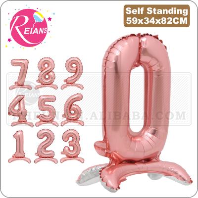 China Promotional Toy 40 Inch Holding Rose Gold Number Wedding Balloons Adult Girl Birthday Party Decorations Baby Shower Balloons Party Supplies for sale