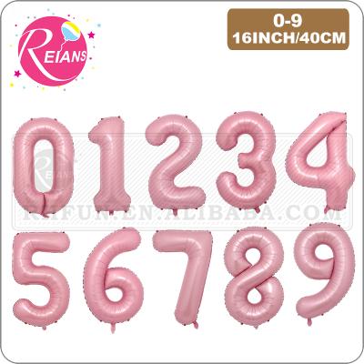 China Promotional Toy 16 Inch Pink Foil Number 0-9 Foil Balloons Digital Globos Birthday Party Decorations Balloons Baby Shower Supplies for sale