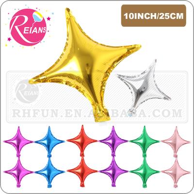 China Promotional toy 10 inch foil 4 pointed star balloon mylar balloons for birthday party decoration helium metallic globos air ball decor for sale