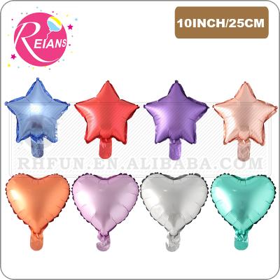 China Promotional Toy 10 Inch Foil Balloon Wedding Decor Birthday Party Metal Heart Rose Gold Star Matt Metallic Round Star Helium Air Baloon for sale