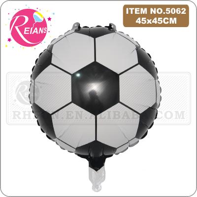 China 18 Inch Football Foil Balloon Round Soccer Metallic Mylar Baby Shower Promotional Toy Balloons Bar Decoration For Birthday Party for sale