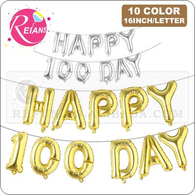 China Promotional Toy 16inch Foil Balloons 100 Day Happy Birthday Balloon Banner Decoration Letter Balloon Baby Shower Baloon Party Ball for sale