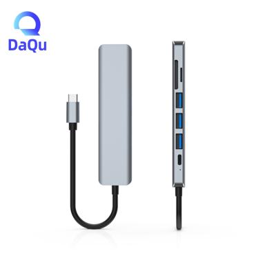 China Aluminum + ABS 7 In1 USB C HUB Type 87W PD TF Charger SD USB 3.0 USB Drive USB C 2.0 Multiple HD Ports For Computer Smart Mobile Phone computer laptop for sale