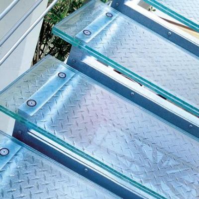 China Modern Custom Size Tempered Glass Stepping On The Stairs Step Panel For Stairs for sale