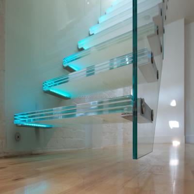 China Modern Glass Staircase Tempered Laminated Glass Safety Glass Building Staircase 20mm for sale