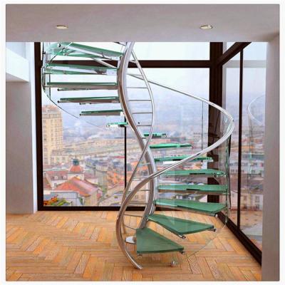 China Modern Modern Glass Staircase Steps Spiral Staircase Prices Iron Snail Stairs for sale