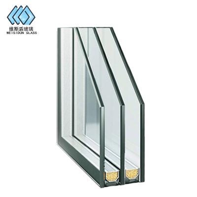 China Modern three-layer single and double cavity glass doors and windows architectural glass for sale