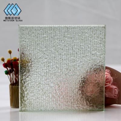 China Modern Decorative Cyan Textured Glass Laminated Glass for sale