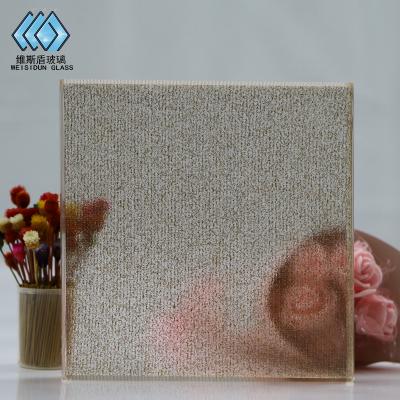 China Modern Architectural Fabric Wall Door Bathroom Decoration Gold Laminated Glass for sale