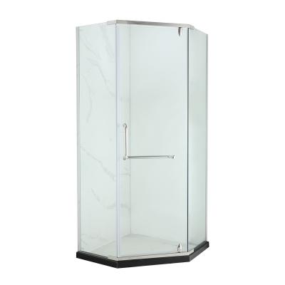 China Modern Tempered Glass Shower Room Gold Frame Tempered Glass Bathroom for sale