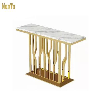 China Modern Luxury Hallway Table Modern Marble Entrance Console Table for sale