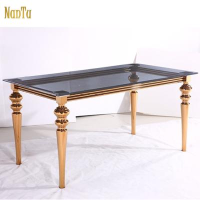 China OEM Luxury Hotel Stainless Steel Custom Italian Dining Table Set Nordic Design Dining Room Table for sale