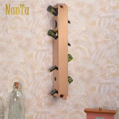 China Horizontal Bar Restaurant Stainless Steel Wine Rack Wall Mounted Decorative Wine Racks for sale