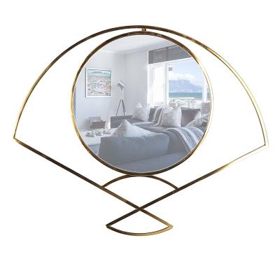 China Minimalist Household Stainless Steel Wall Mount Makeup Art Decorative Mirror for sale