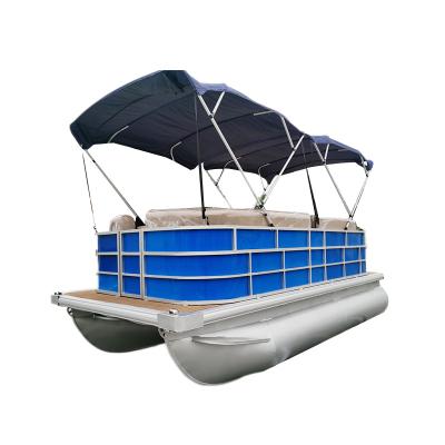 China Factory Boats 16 Feet Luxury Cheap Aluminum Alloy Pontoon Part Nice Finished Boat For Sale for sale