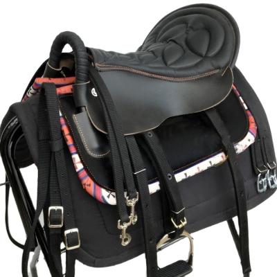 China High Quality Durable Western Jumping Leather Sport Horse Barrel Saddle for sale