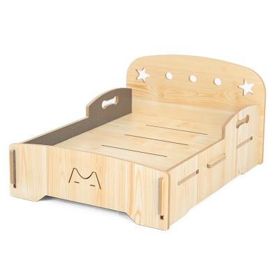 China Wholesale Summer Star Cat God Cooling Removable Wooden Pet Bed for sale