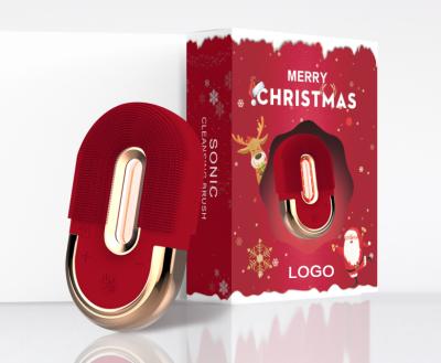 China Red Key Remover 2021 Black Christmas Gifts Set Sonic Silicone Face Cleaning Scrub Box Logos Electric Facial Cleansing Brush Custom Face Wash Brush for sale