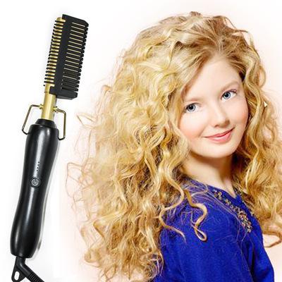 China Hot Electric Comb Private Label Hair Straightener Hotel Comb Bridal Hair Brush Hair Curler Hot Air Comb for sale