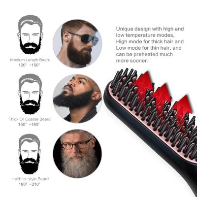 China Top Level Men's Electric Hair Beard Straightening Comb Beard Brush for sale