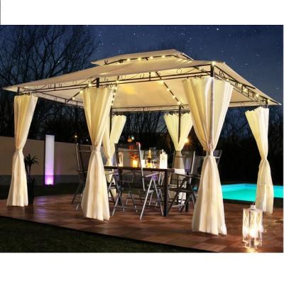 China All Weather Heavy Duty Outdoor Garden Gazebo With Mail Order Solar Lighting LED Packing for sale