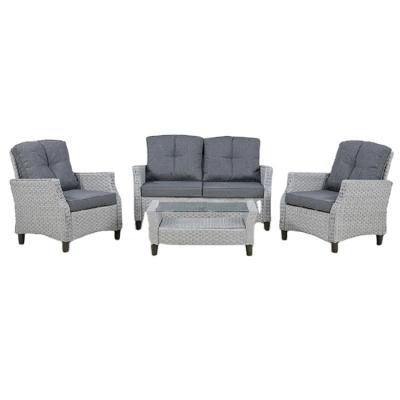 China K.D Structure Garden Furniture All Weather Heavy Duty Aluminum Frame Sofa Set of 4 for sale