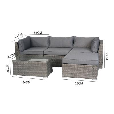 China All Weather Resistant L Shape New Rattan / Wicker Lounge Sofa Set for sale