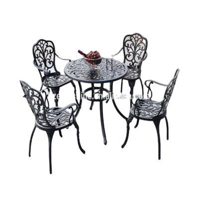 China All Weather Resistant UV Resistant Waterproof Garden Furniture K.d Structure Outdoor Metal Dining Set for sale