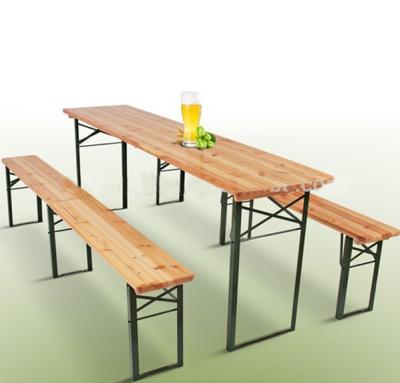 China All Weather Resistant Furniture Foldable Wooden Outdoor Beer Table And Bench Sets For Garden for sale