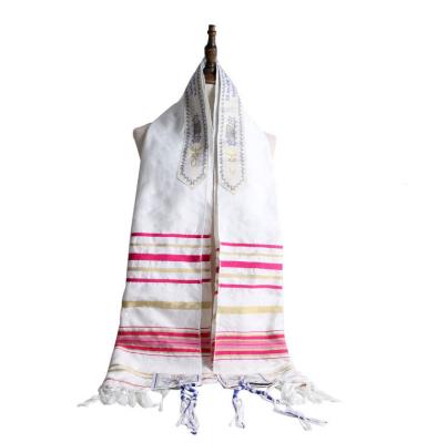 China Israel Wholesale Polyester Factory Stock Prayer Shawl Jewish Prayer Scarves 50*180cm for sale