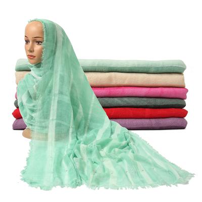 China Flocking/single cheap cotton hijab shawl hijab scarf two color good quality for dyeing tying cotton muslim hijab for sale