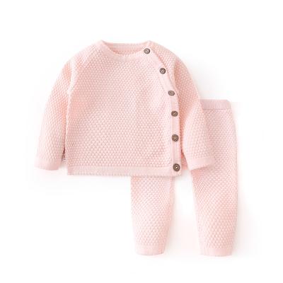 China Breathable High Cost Effective 100% Cotton Crewneck Sweater Little Girls Sweater Sets for sale