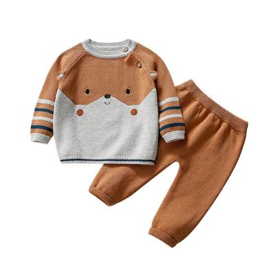 China 2021 Breathable New Design Accept Custom Made Baby Boys Sweater Logo Sweater Set for sale